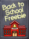 Back to School-Getting to Know You FREEBIE