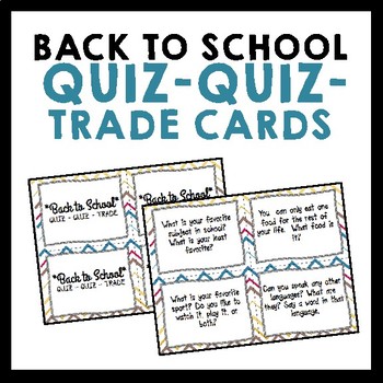 Preview of Back to School Quiz Quiz Trade Cards {Set of 32}