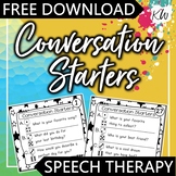 FREE Speech Therapy Conversation Starter Cards