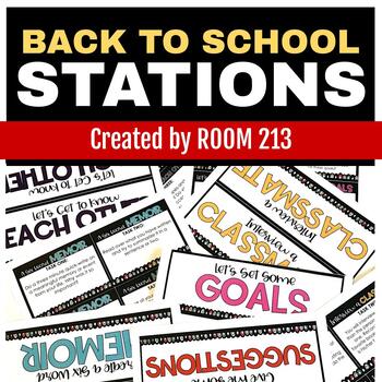 Preview of Back to School Stations for the First Day of School