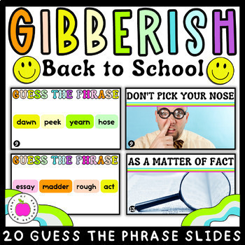 Back to School Gibberish / Guess the Phrase - Digital Icebreaker Activity