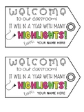 Back to School Gift Tag - "It will be a Year Full of Highlights"