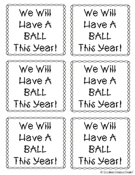 Back to School Gift Tag We Will Have A Ball This Year TpT