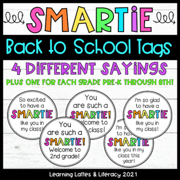 Preview of Back to School Gift Tags For Students First Day of School Smarty Pants Tags
