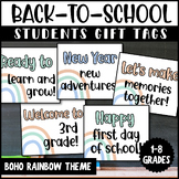 Back to School Gift Tags for Students | Boho Rainbow