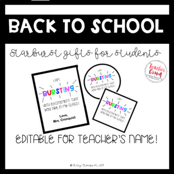 Back-To-School, Beginning of the Year Groovy Starburst Gift Tag