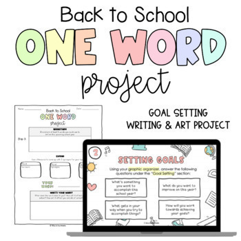 Preview of Back to School Goal Setting "One Word" Writing & Art Project |  DIGITAL & PRINT