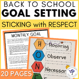 Back to School Goal Setting Student Activities and Respect