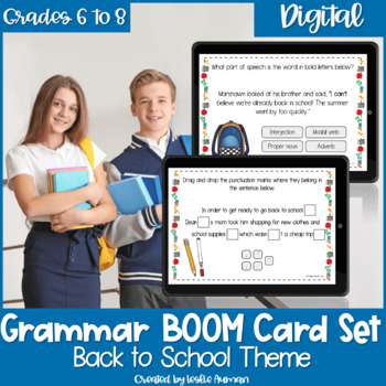 Preview of Back to School Grammar BOOM Cards