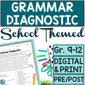 Preview of Back to School Grammar Diagnostic Benchmark High School English Digital