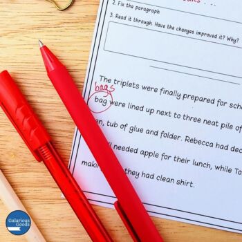 Back to School Grammar Punctuation and Spelling Paragraph Fixes | TpT