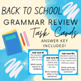 Back to School Grammar Review Task Cards Scavenger Hunt Activity
