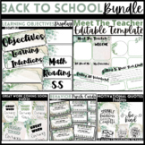 Back to School Greenery Themed Resources Bundle