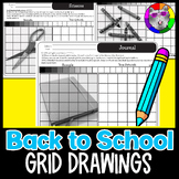Back to School Grid Drawings, Drawing and Shading Workshee