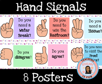 Preview of Back to School Hand Signal Posters