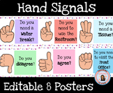 Back to School Hand Signal Posters EDITABLE