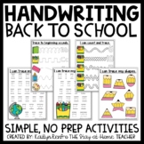 Back to School Handwriting Worksheets | Write and Wipe Practice