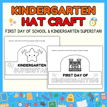 Preview of Back to School Hat Crafts l First Day of School Crown Activity l Pre K Headbands