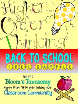 Preview of Back to School Higher Order Thinking Activities {FREE SAMPLE}