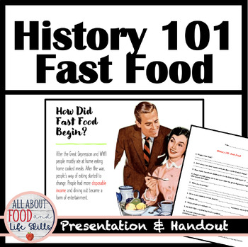 Preview of History of Fast Food Lesson - FACS, Social Studies, FCS, Cooking