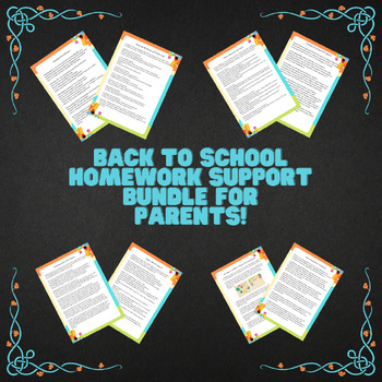 Back to School Homework Support Bundle for Parents WITH Handouts & Visuals