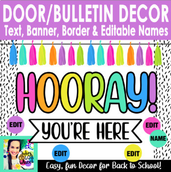 Preview of Back to School Hooray Welcome Bulletin Board or Door Decor Kit