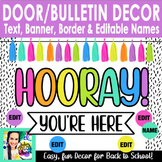 Back to School Hooray Welcome Bulletin Board or Door Decor Kit