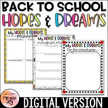 Preview of Back to School - Hopes & Dreams - Digital for Google