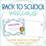 Hot Air Balloon Editable Back to School Postcards to Students