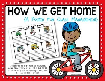 Preview of FREEBIE: Back to School {How We Get Home} Poster for Dismissal