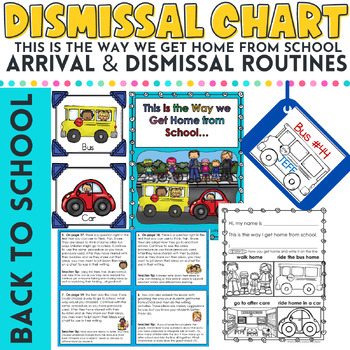 Preview of Dismissal Chart | How We Get Home from School | Student Tags and Story 1st & 2nd