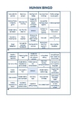 Back-to-School Human Bingo: 4 different game cards, middle