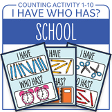 Back to School Counting Activity I Have, Who Has? Game Cou