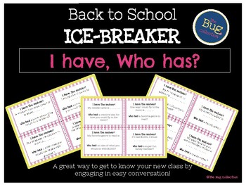 Preview of Back to School I Have, Who Has Ice Breaker