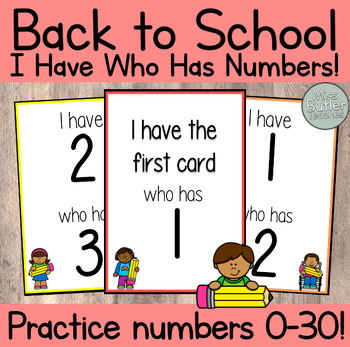 Preview of Back to School I Have Who Has Numbers Game!