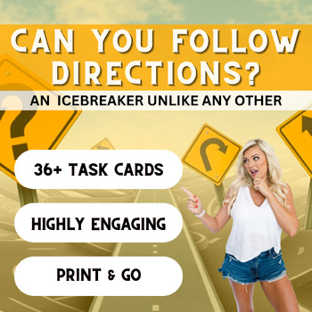 Preview of Back to School ICEBREAKER Activity: "Can you follow directions?" FUN Grades 6-12