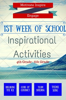 Preview of Back to School First Week of School INSPIRATIONAL Activities