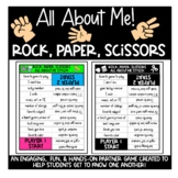 Back to School Ice Breaker All About Me Rock, Paper, Sciss