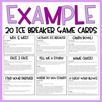 Back to School | Ice Breaker Game Cards by The Teaching Wife | TPT