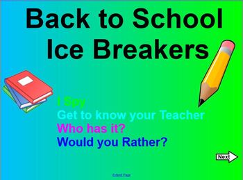 Back to School Ice Breakers - Distance or Classroom Learning Smart Notebook