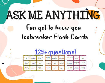 Preview of Back to School Icebreaker | Fun Get to know you - Ask Me Anything Question Cards