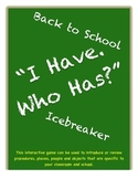 Back to School Icebreaker "I Have Who Has"