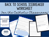Back to School Icebreaker Worksheet (for the Catholic classroom)
