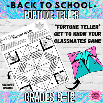 Preview of Back to School Icebreakers | First Week of High School | Secondary Activities