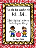 Back to School Identifying Letters FREEBIE