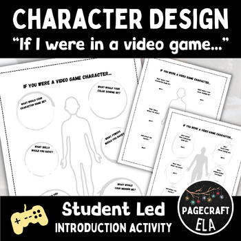 Preview of If I Were in a Video Game Character Design Activity | Great for Introductions