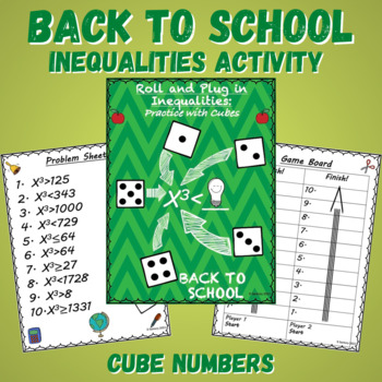 Preview of Back to School Inequalities Activity | Cube Numbers | 5th/6th Grade Math Game