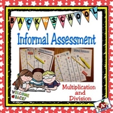 Back to School Informal Assessment for Multiplication and 