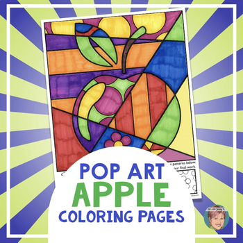 Preview of Free Pop Art Apple Coloring Page from Art with Jenny K.