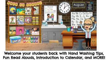 Preview of Back to School Interactive *EDITABLE* Virtual Classroom for Distance Learning!